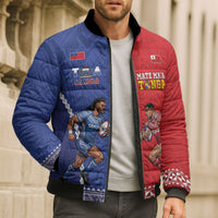 Toa Samoa Mate Ma'a Tonga Rugby Together Custom Bomber Puffer Jacket LT14 - Polynesian Pride