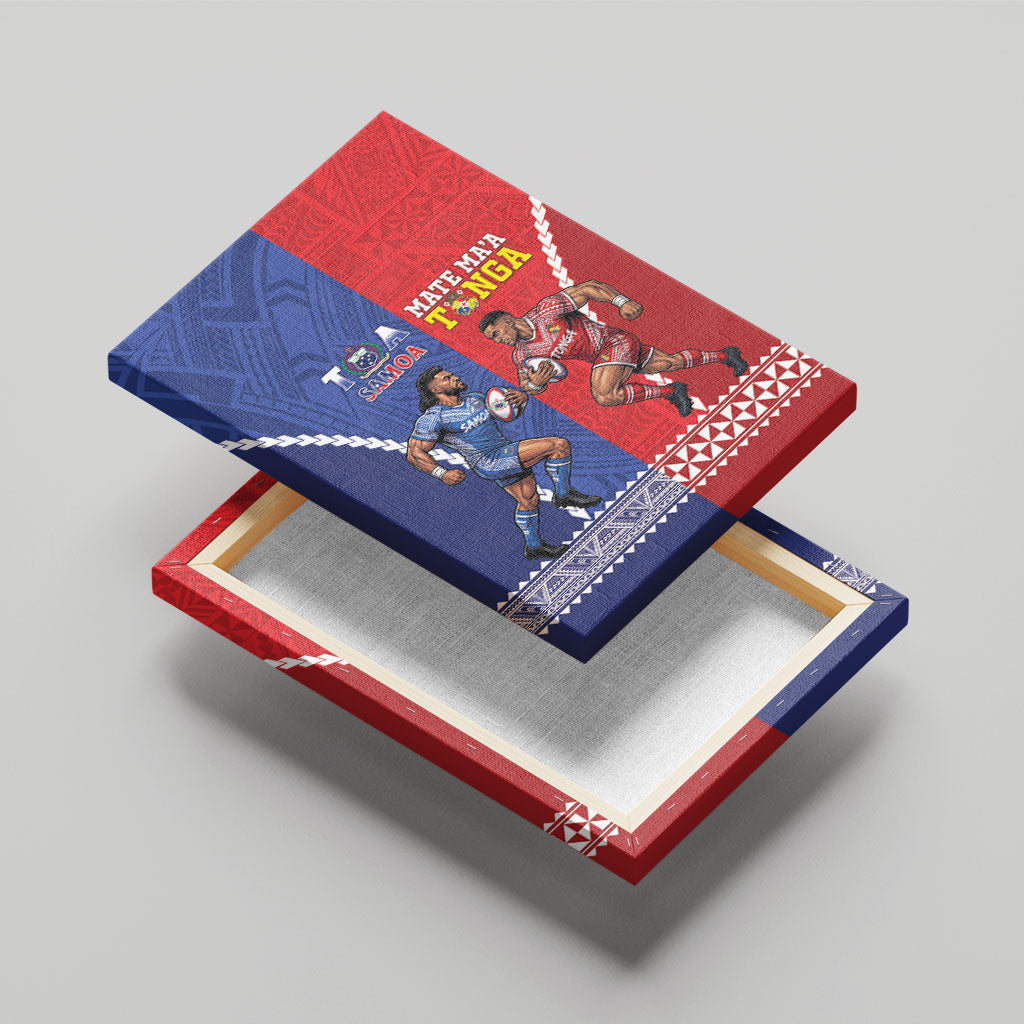 Toa Samoa Mate Ma'a Tonga Rugby Together Canvas Wall Art LT14 - Polynesian Pride