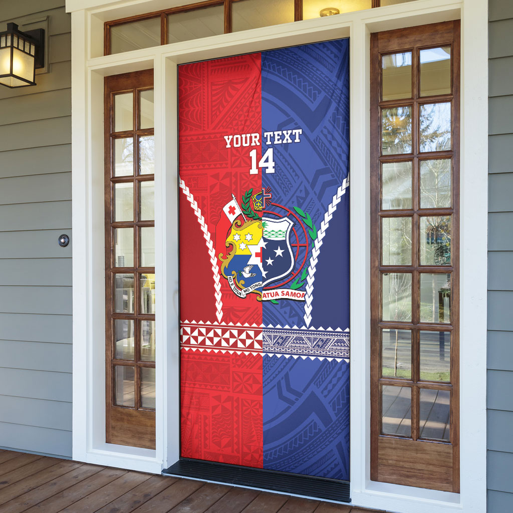 Toa Samoa Mate Ma'a Tonga Rugby Together Custom Door Cover LT14 - Polynesian Pride