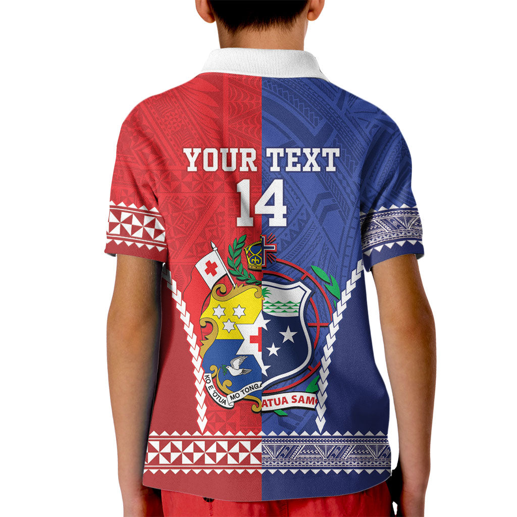 Toa Samoa Mate Ma'a Tonga Rugby Together Custom Kid Polo Shirt LT14 - Polynesian Pride