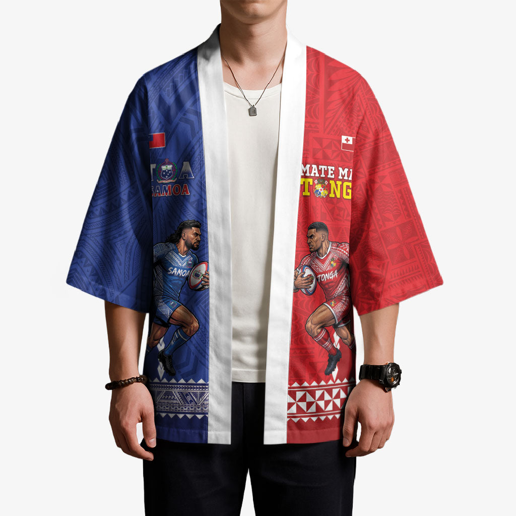 Toa Samoa Mate Ma'a Tonga Rugby Together Custom Kimono LT14 - Polynesian Pride