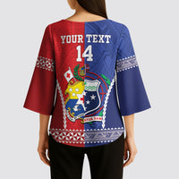 Toa Samoa Mate Ma'a Tonga Rugby Together Custom Kimono Sleeve Blouse LT14 - Polynesian Pride