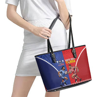 Toa Samoa Mate Ma'a Tonga Rugby Together Leather Tote Bag LT14 - Polynesian Pride
