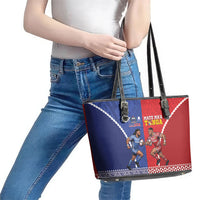 Toa Samoa Mate Ma'a Tonga Rugby Together Leather Tote Bag LT14 - Polynesian Pride