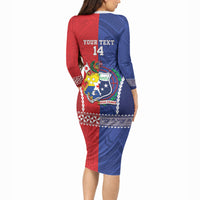 Toa Samoa Mate Ma'a Tonga Rugby Together Custom Long Sleeve Bodycon Dress LT14 - Polynesian Pride