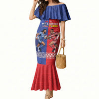 Toa Samoa Mate Ma'a Tonga Rugby Together Custom Mermaid Dress LT14 Women Multicolor - Polynesian Pride