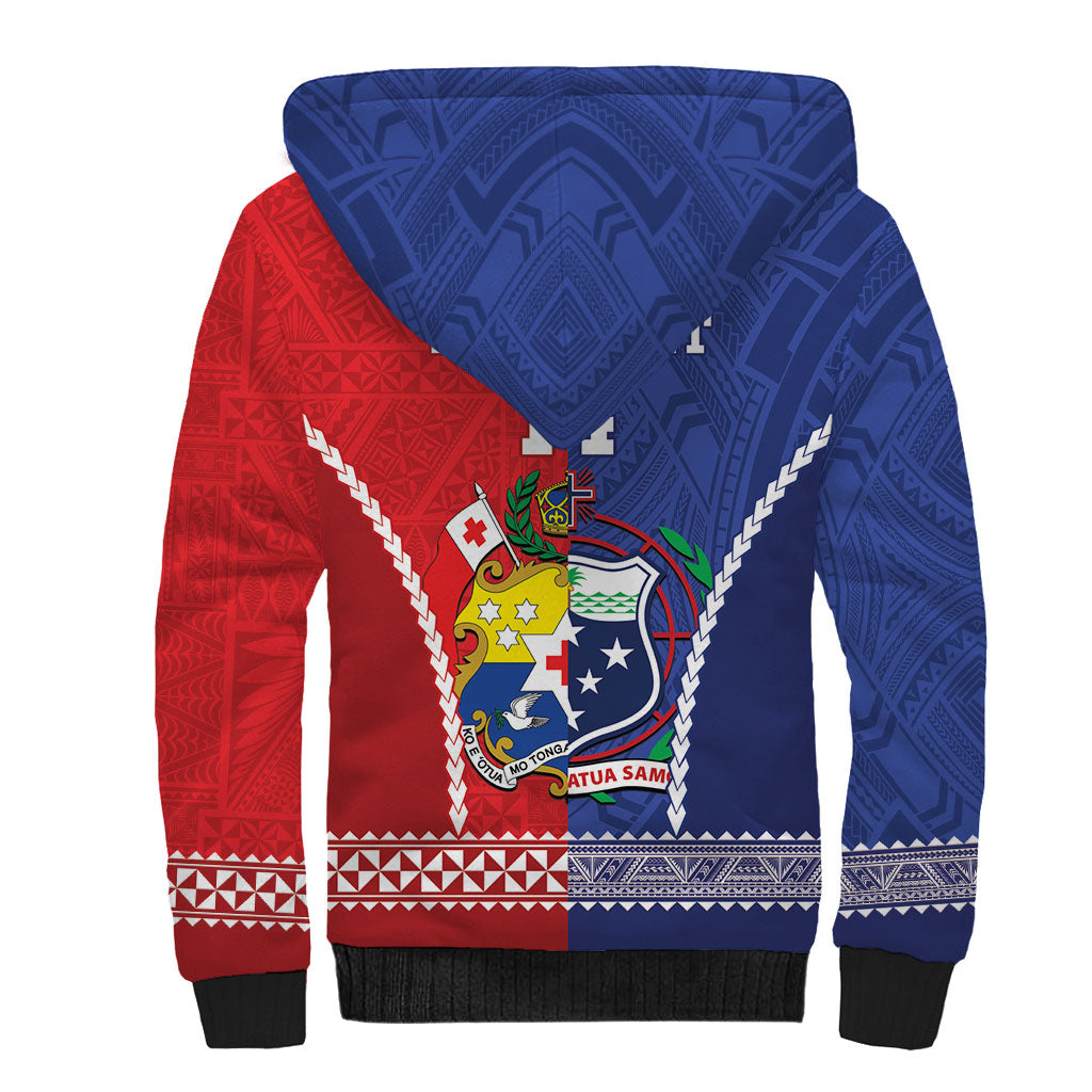 Toa Samoa Mate Ma'a Tonga Rugby Together Custom Sherpa Hoodie LT14 - Polynesian Pride
