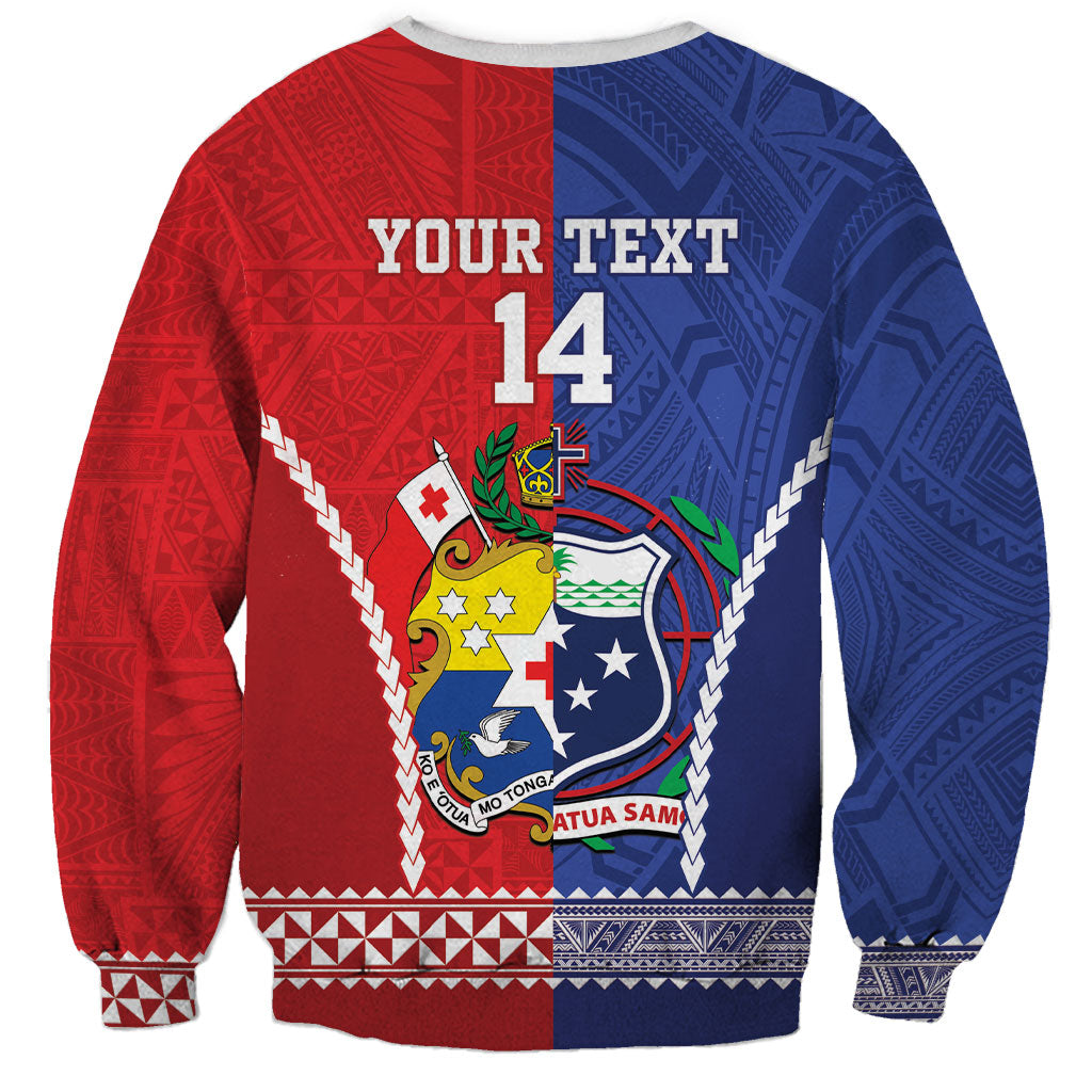 Toa Samoa Mate Ma'a Tonga Rugby Together Custom Sweatshirt LT14 - Polynesian Pride