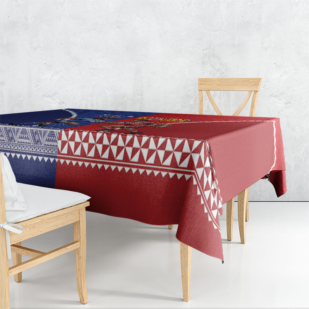 Toa Samoa Mate Ma'a Tonga Rugby Together Tablecloth LT14 - Polynesian Pride