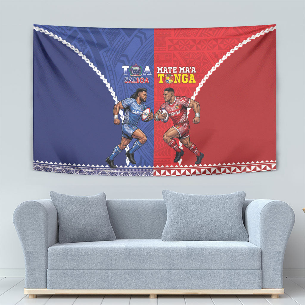 Toa Samoa Mate Ma'a Tonga Rugby Together Tapestry LT14 - Polynesian Pride