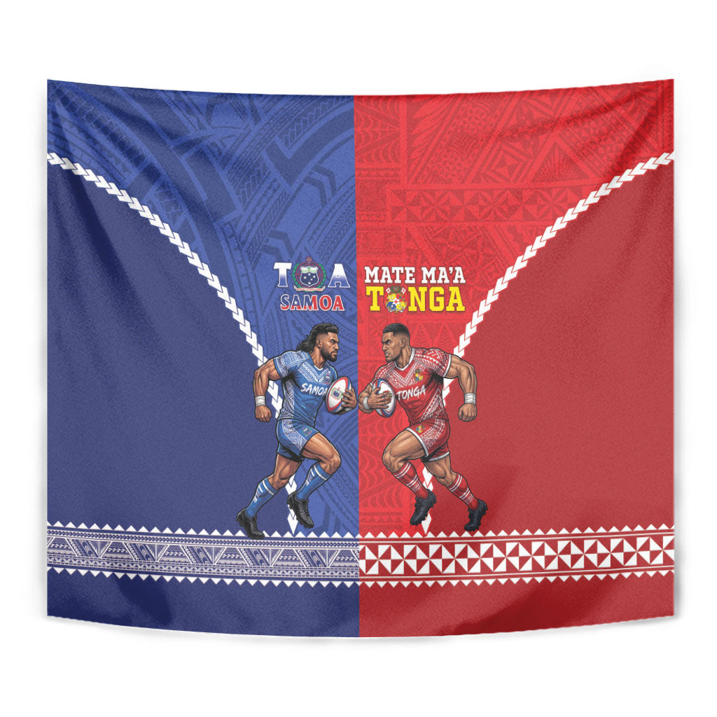 Toa Samoa Mate Ma'a Tonga Rugby Together Tapestry LT14 - Polynesian Pride