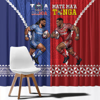 Toa Samoa Mate Ma'a Tonga Rugby Together Window Curtain LT14 - Polynesian Pride