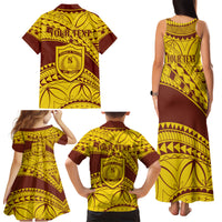 Personalised Samoa College Family Matching Tank Maxi Dress and Hawaiian Shirt Samoan Pattern LT14 - Polynesian Pride