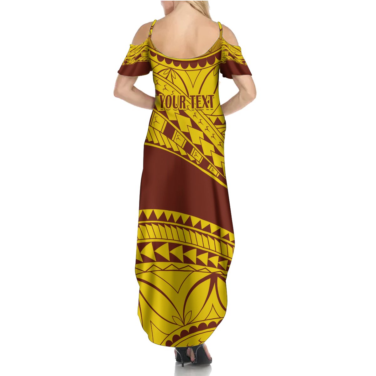 Personalised Samoa College Summer Maxi Dress Samoan Pattern LT14 - Polynesian Pride