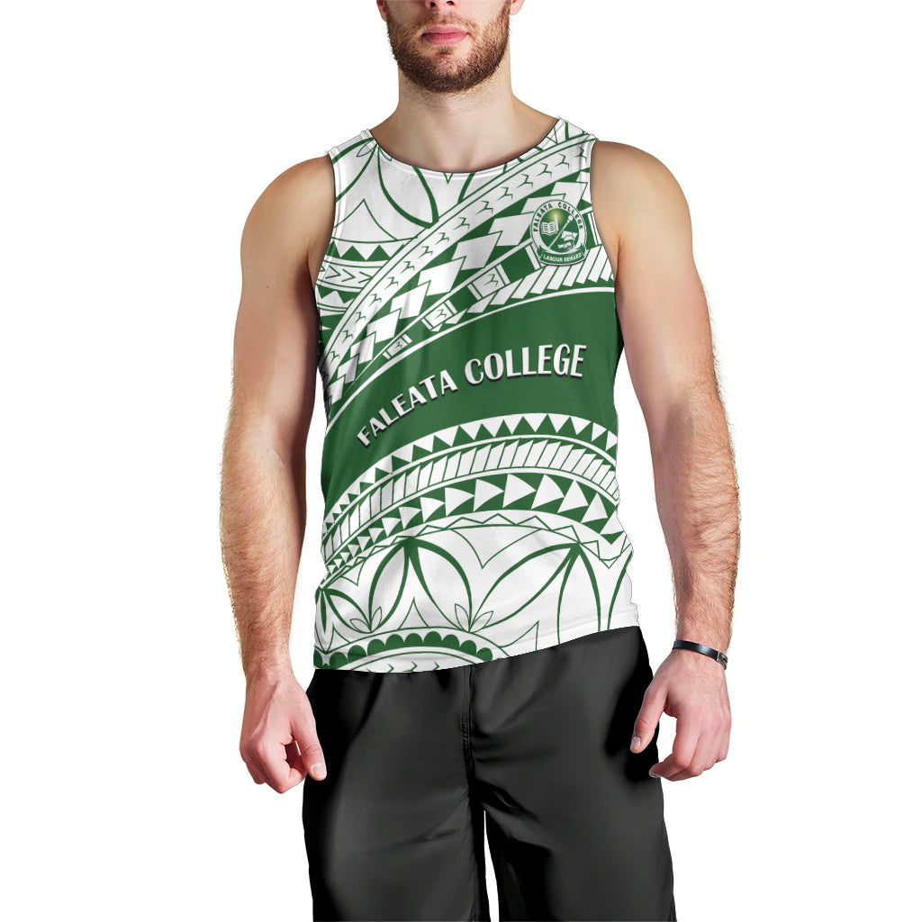 Personalised Samoa Faleata College Men Tank Top Samoan Pattern LT14 - Polynesian Pride