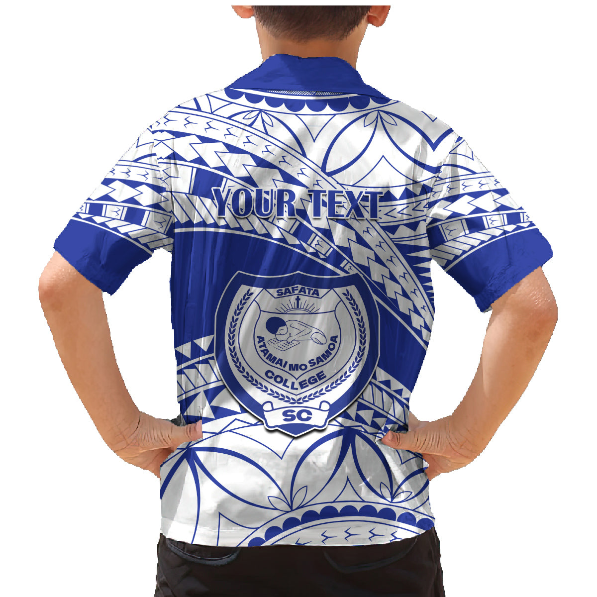 Personalised Samoa Safata College Family Matching Mermaid Dress and Hawaiian Shirt Samoan Pattern LT14 - Polynesian Pride