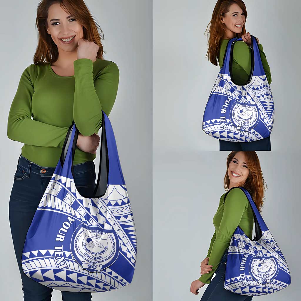 Personalised Samoa Safata College Grocery Bag Samoan Pattern