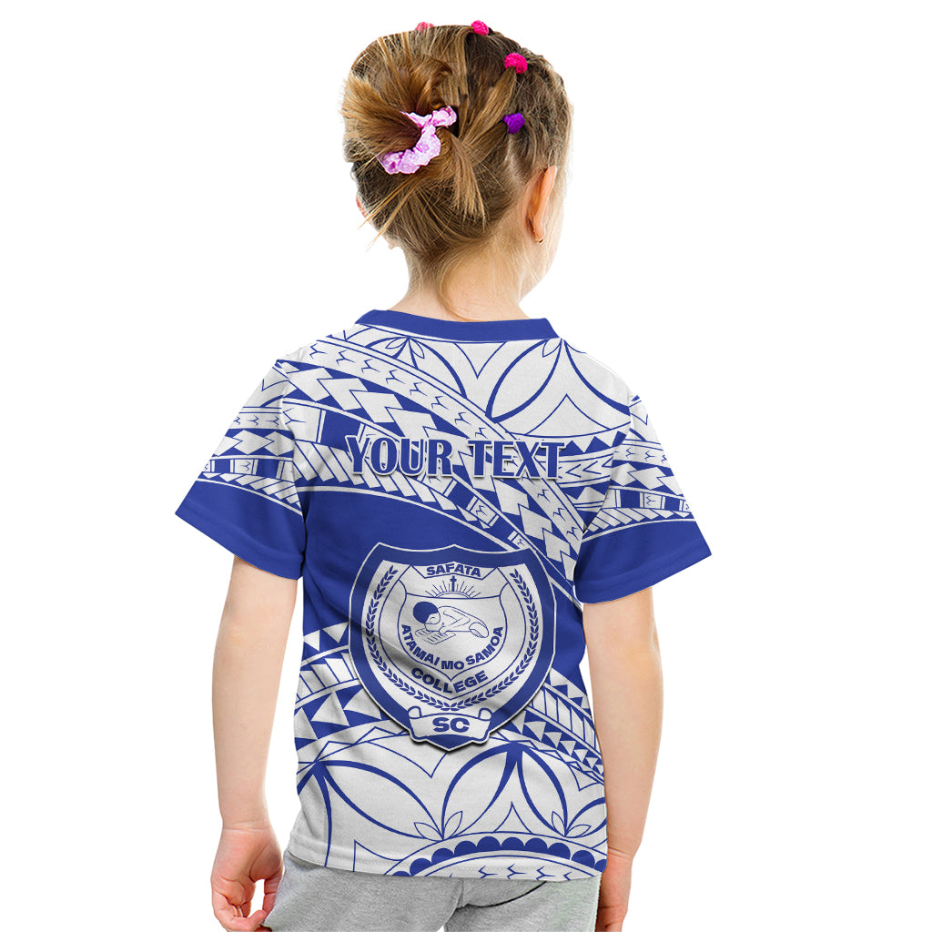 Personalised Samoa Safata College Kid T Shirt Samoan Pattern LT14 - Polynesian Pride
