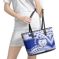 Personalised Samoa Safata College Leather Tote Bag Samoan Pattern LT14 - Polynesian Pride