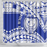 Personalised Samoa Safata College Shower Curtain Samoan Pattern LT14 - Polynesian Pride