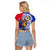 Personalised Philippines Raglan Cropped T Shirt Filipino Sarimanok With Polynesian Tattoo LT14 - Polynesian Pride