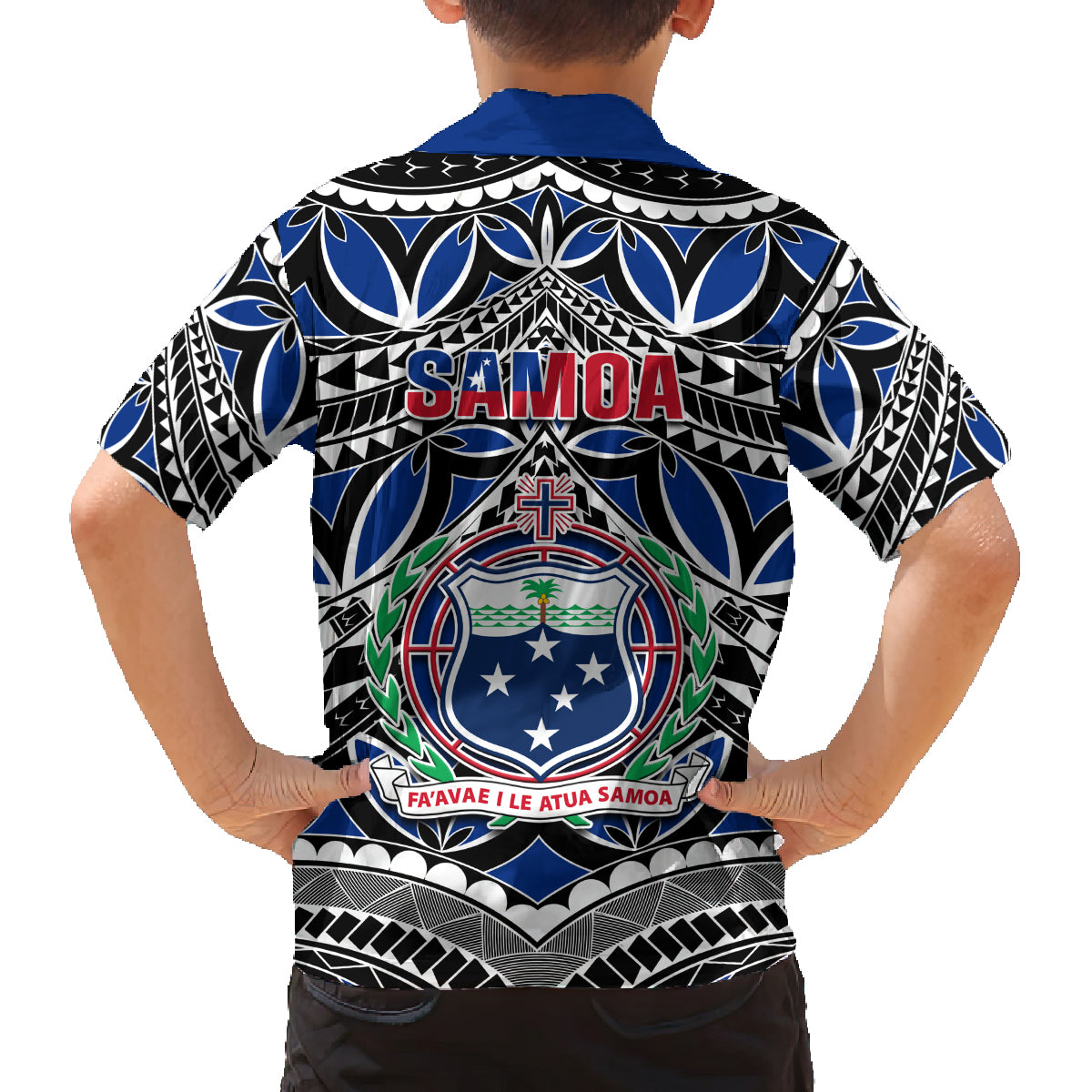 Samoa 685 Family Matching Tank Maxi Dress and Hawaiian Shirt Samoan Coat Of Arms Simple Style LT14 - Polynesian Pride
