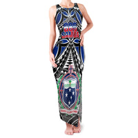 Samoa 685 Family Matching Tank Maxi Dress and Hawaiian Shirt Samoan Coat Of Arms Simple Style LT14 Mom's Dress Blue - Polynesian Pride