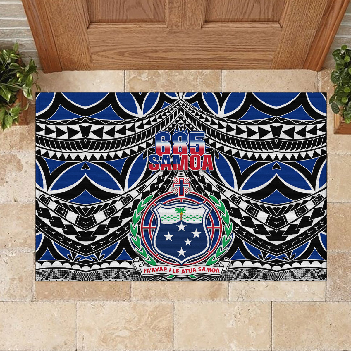 Samoa 685 Rubber Doormat Samoan Coat Of Arms Simple Style LT14 - Polynesian Pride