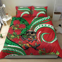 Mele Kalikimaka Hawaii Bedding Set Mongoose Santa With Ohia Lehua LT14 - Polynesian Pride