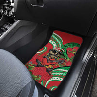 Mele Kalikimaka Hawaii Car Mats Mongoose Santa With Ohia Lehua LT14 - Polynesian Pride