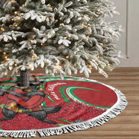 Mele Kalikimaka Hawaii Tree Skirt Mongoose Santa With Ohia Lehua LT14 - Polynesian Pride