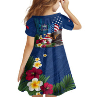 United States And Samoa Family Matching Off Shoulder Long Sleeve Dress and Hawaiian Shirt USA Flag Eagle Mix Samoan Coat Of Arms LT14 - Polynesian Pride