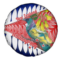 New Zealand Waitangi Day Spare Tire Cover NZ Maori Tui Bird With Kowhai Flowers LT14 - Polynesian Pride