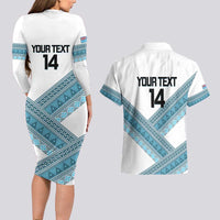 Custom Fiji Tapa Rugby 2025 Couples Matching Long Sleeve Bodycon Dress and Hawaiian Shirt Go Champions Fijiana LT14 - Polynesian Pride