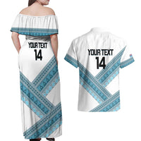 Custom Fiji Tapa Rugby 2025 Couples Matching Off Shoulder Maxi Dress and Hawaiian Shirt Go Champions Fijiana LT14 - Polynesian Pride