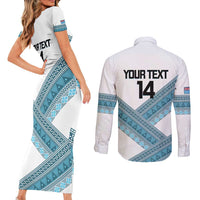 Custom Fiji Tapa Rugby 2025 Couples Matching Short Sleeve Bodycon Dress and Long Sleeve Button Shirt Go Champions Fijiana LT14 - Polynesian Pride
