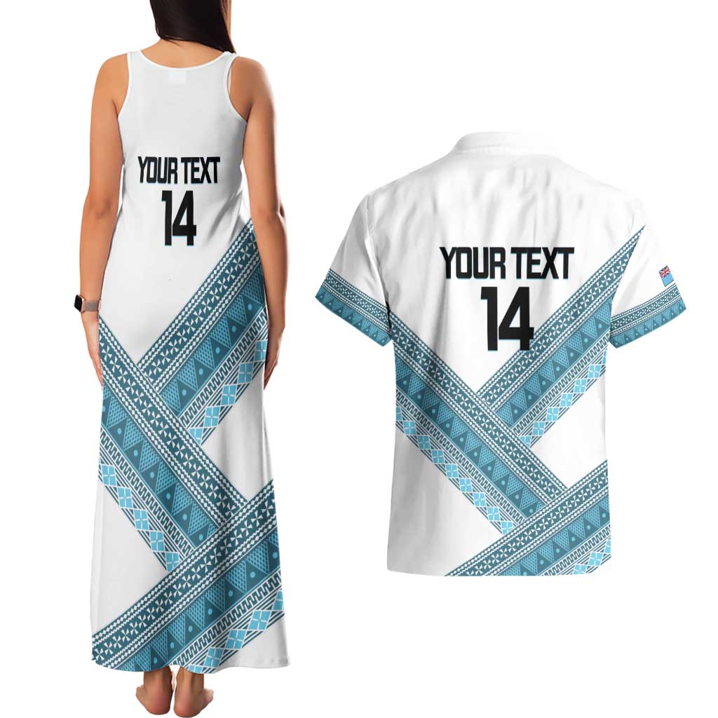Custom Fiji Tapa Rugby 2025 Couples Matching Tank Maxi Dress and Hawaiian Shirt Go Champions Fijiana LT14 - Polynesian Pride