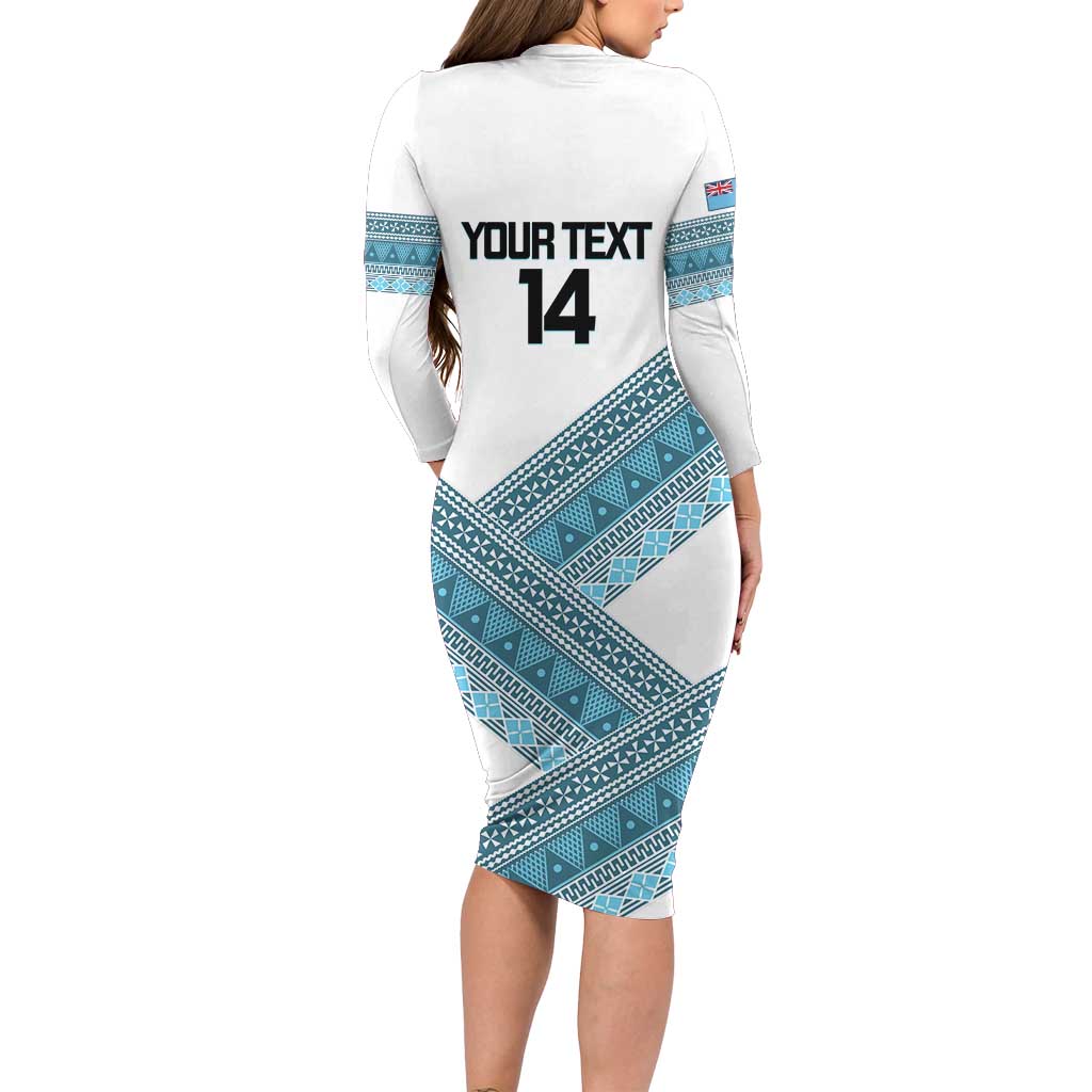 Custom Fiji Tapa Rugby 2025 Family Matching Long Sleeve Bodycon Dress and Hawaiian Shirt Go Champions Fijiana LT14 - Polynesian Pride