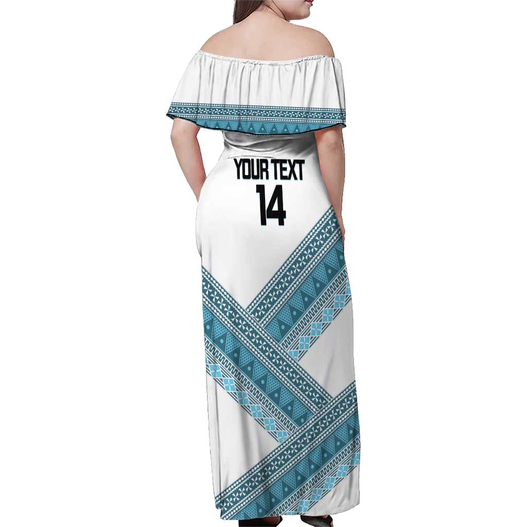 Custom Fiji Tapa Rugby 2025 Family Matching Off Shoulder Maxi Dress and Hawaiian Shirt Go Champions Fijiana LT14 - Polynesian Pride