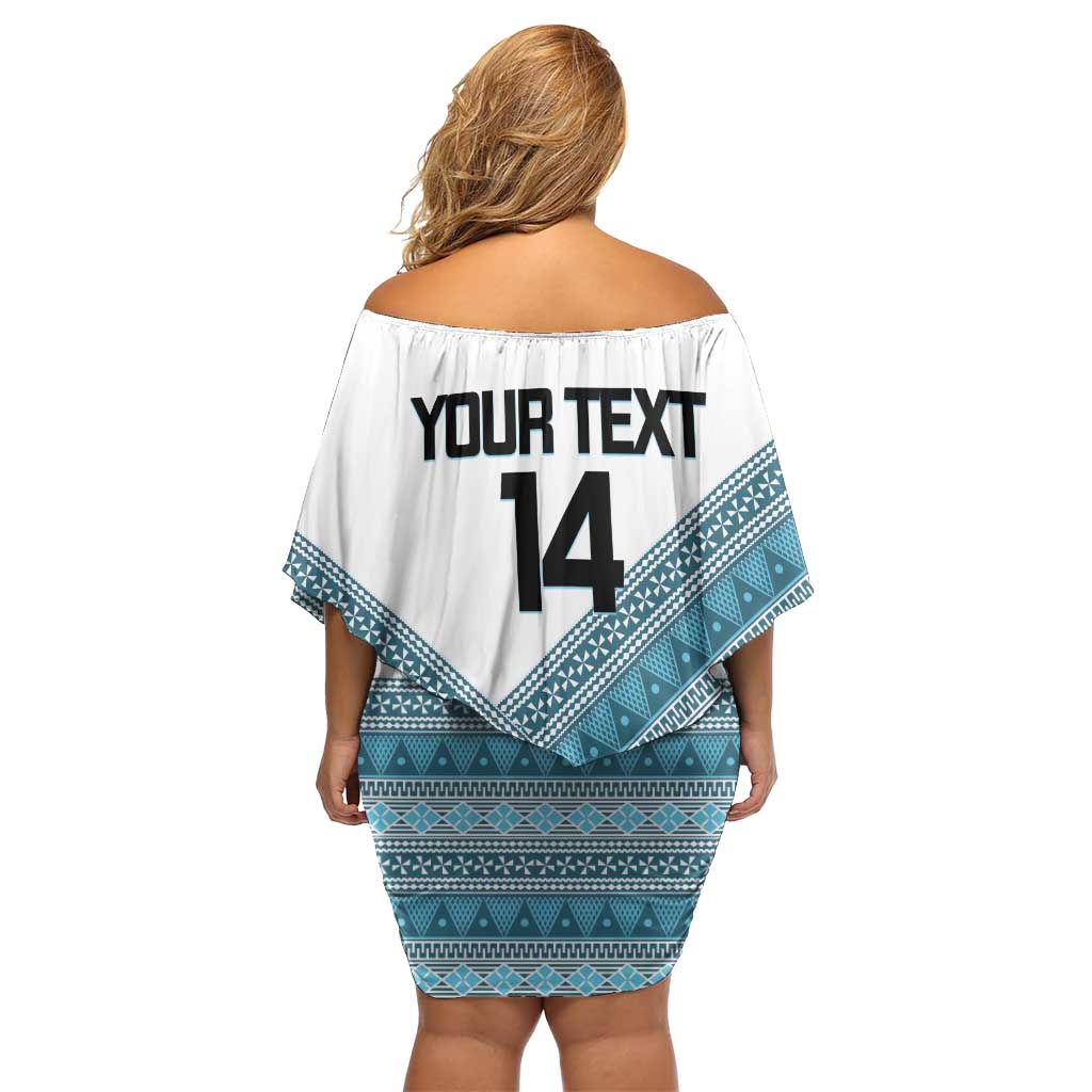 Custom Fiji Tapa Rugby 2025 Family Matching Off Shoulder Short Dress and Hawaiian Shirt Go Champions Fijiana LT14 - Polynesian Pride
