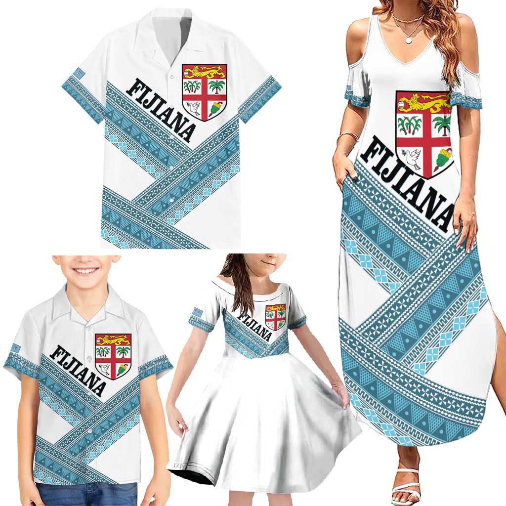 Custom Fiji Tapa Rugby 2025 Family Matching Summer Maxi Dress and Hawaiian Shirt Go Champions Fijiana LT14 - Polynesian Pride