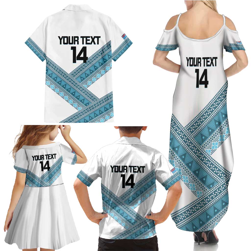 Custom Fiji Tapa Rugby 2025 Family Matching Summer Maxi Dress and Hawaiian Shirt Go Champions Fijiana LT14 - Polynesian Pride