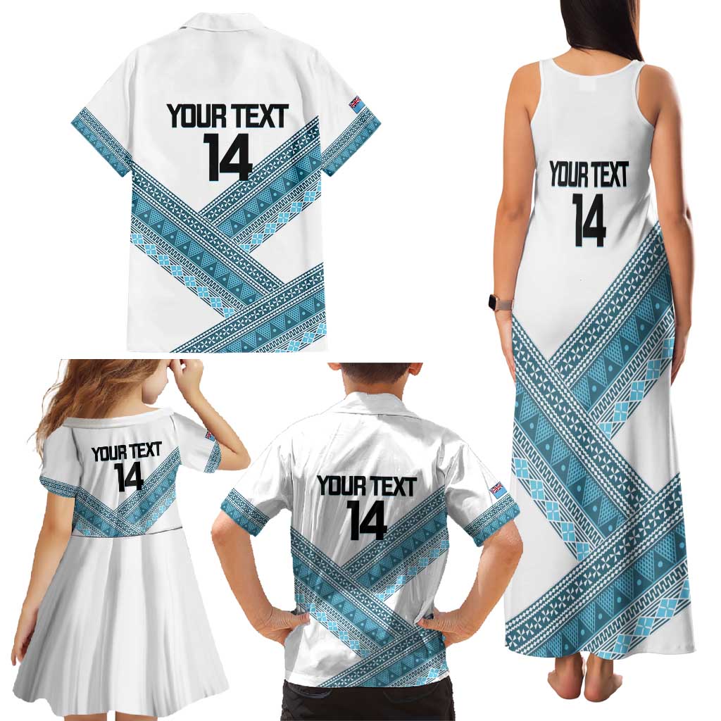 Custom Fiji Tapa Rugby 2025 Family Matching Tank Maxi Dress and Hawaiian Shirt Go Champions Fijiana LT14 - Polynesian Pride