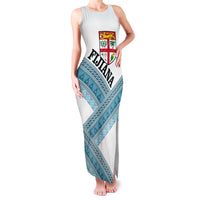 Custom Fiji Tapa Rugby 2025 Family Matching Tank Maxi Dress and Hawaiian Shirt Go Champions Fijiana LT14 Mom's Dress White - Polynesian Pride