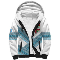 Custom Fiji Tapa Rugby 2025 Sherpa Hoodie Go Champions Fijiana LT14 Unisex White - Polynesian Pride