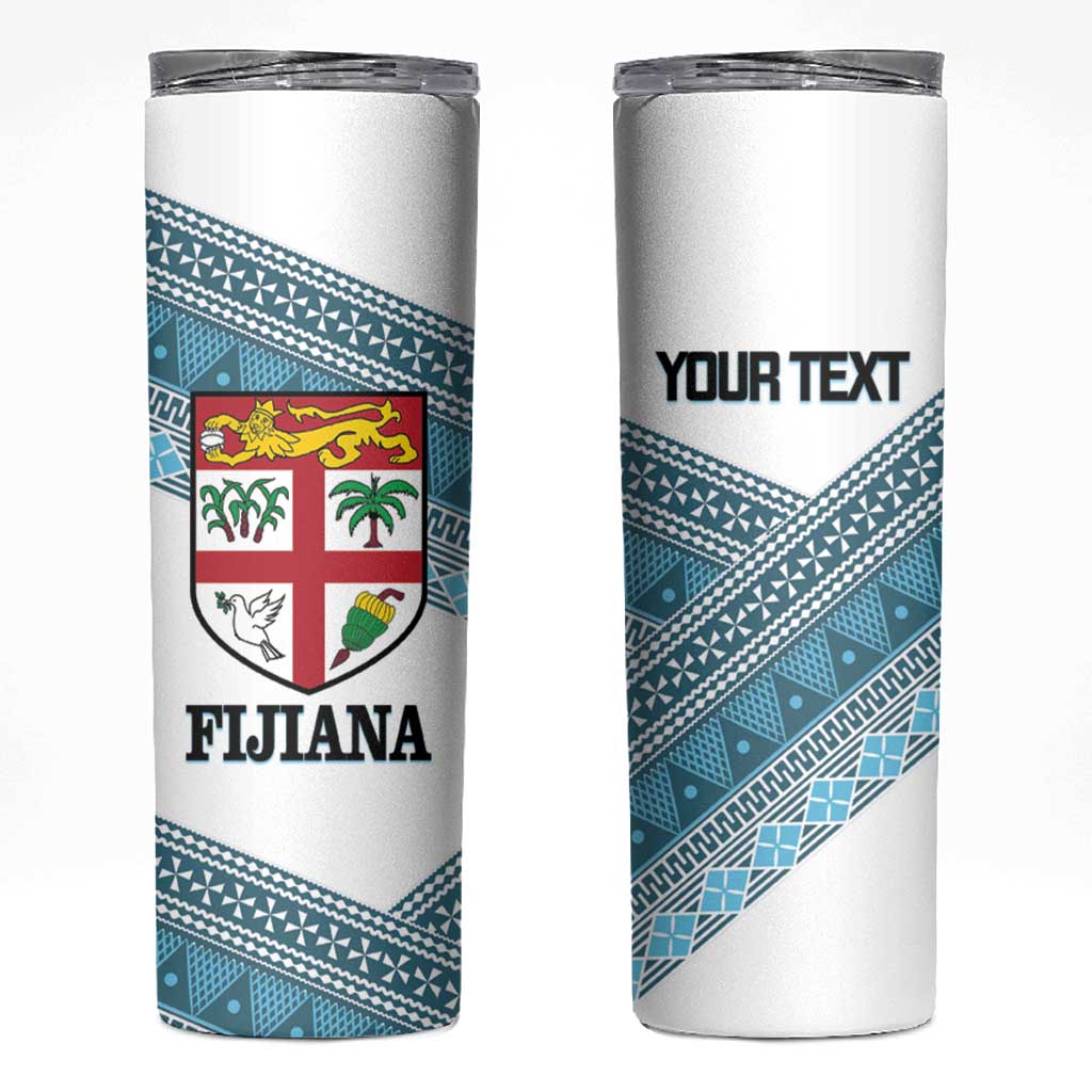 Custom Fiji Tapa Rugby 2025 Skinny Tumbler Go Champions Fijiana