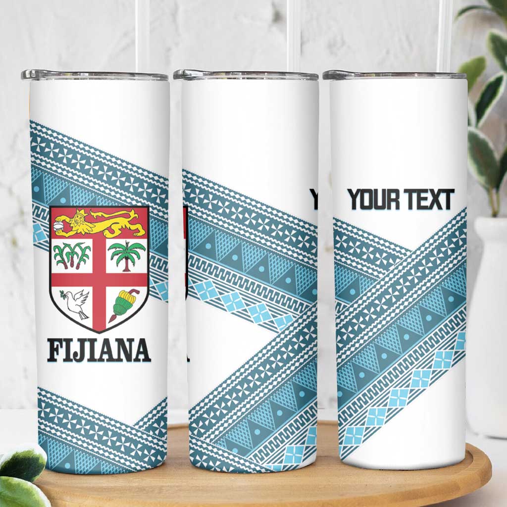 Custom Fiji Tapa Rugby 2025 Skinny Tumbler Go Champions Fijiana