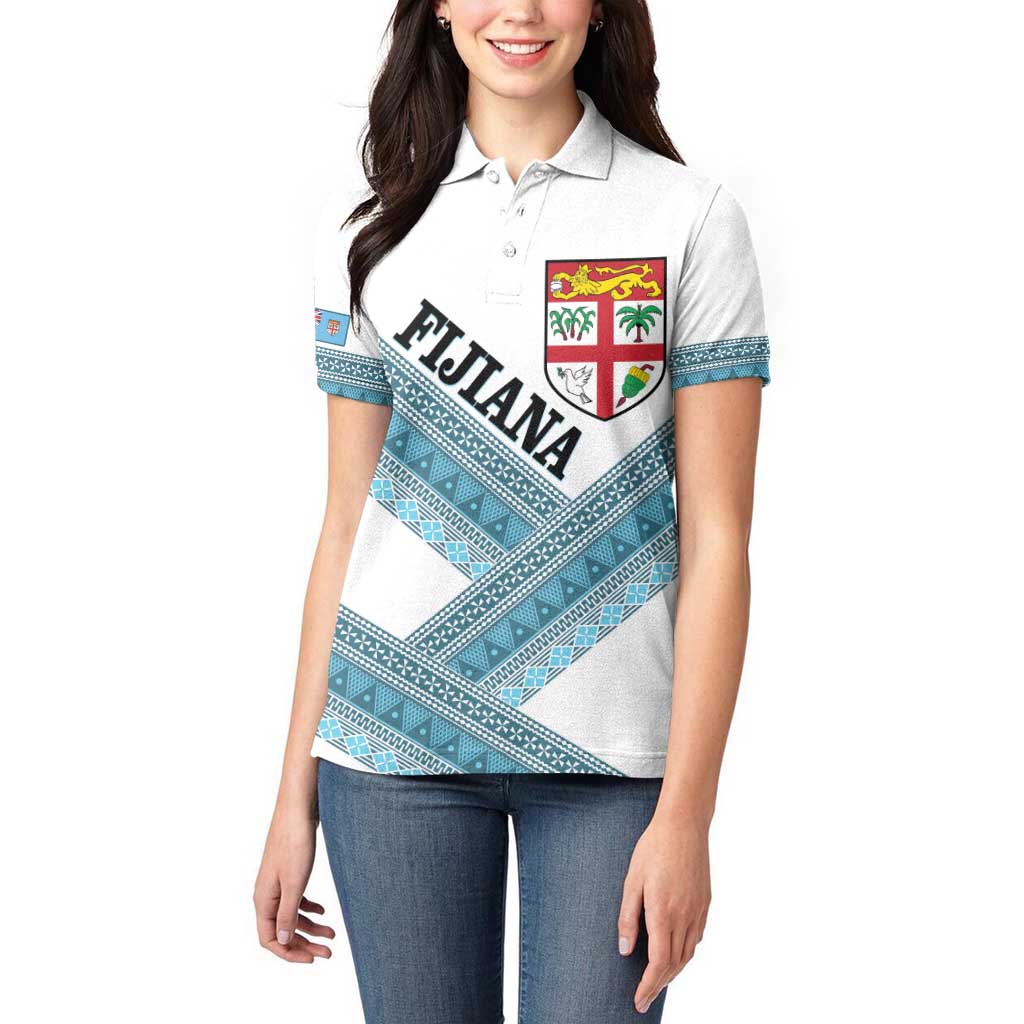 Custom Fiji Tapa Rugby 2025 Women Polo Shirt Go Champions Fijiana LT14 - Polynesian Pride
