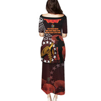 Cook Islands ANZAC Day Family Matching Puletasi and Hawaiian Shirt Poppies With Sea Turtle LT14 - Polynesian Pride