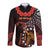 Cook Islands ANZAC Day Long Sleeve Button Shirt Poppies With Sea Turtle LT14 Unisex Red - Polynesian Pride